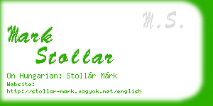 mark stollar business card